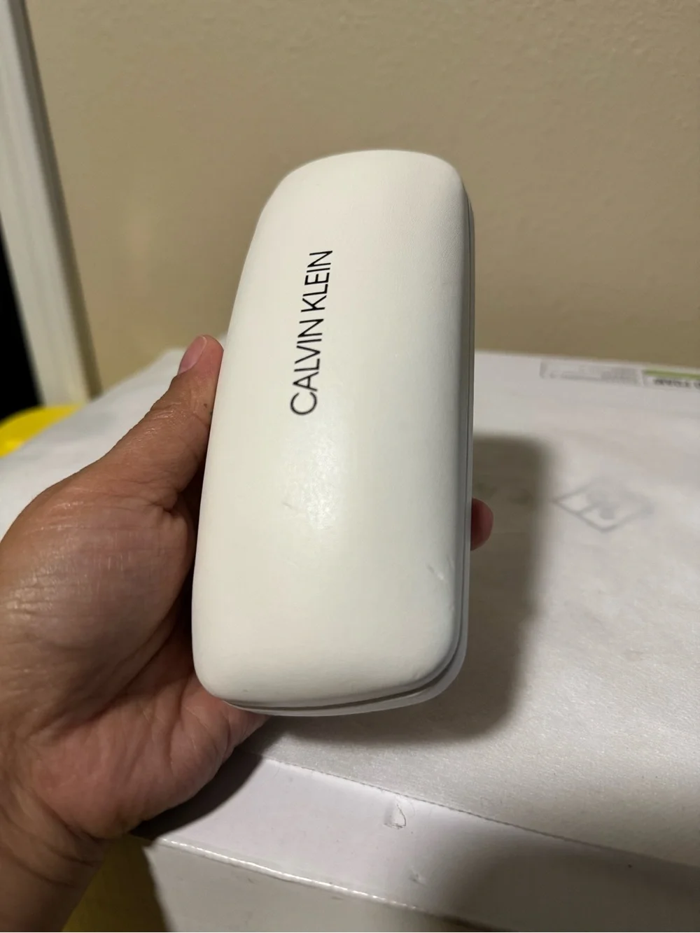 Calvin Klein White Hard Sunglasses Case